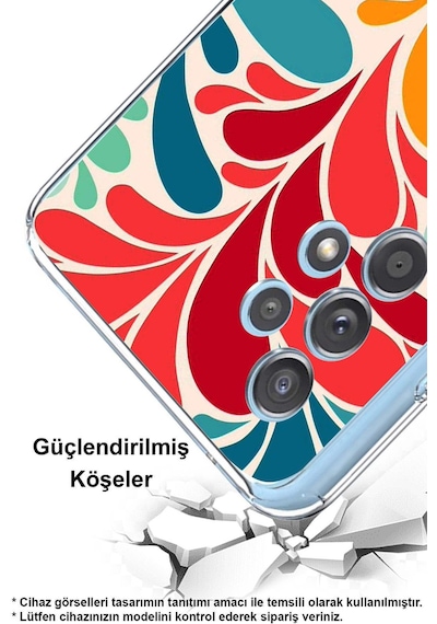 Samsung Galaxy Uyumlu A25 İle Retro Color 5 Kamera Korumalı Şeffaf Kılıf