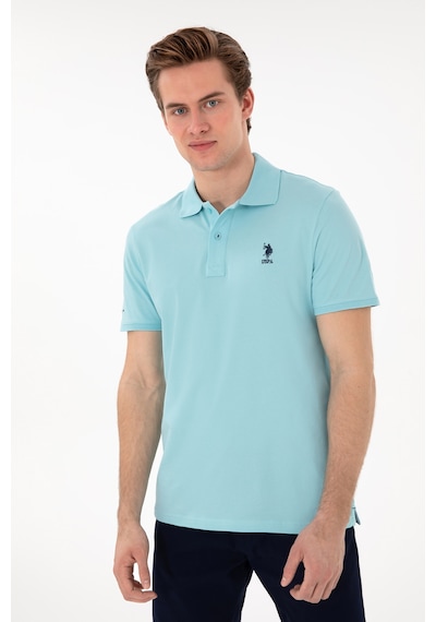 U.S. Polo Assn. Erkek Slim Fit Polo Yaka Aqua Basic Tişört 50298011-VR007