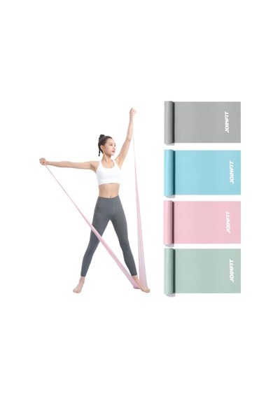 Aerobik Ve Pilates Direnç Bandı 4'lü Set - Esneme, Rehabilitasyon, Evde Yoga Ve Fitness İçin Çok Renkli