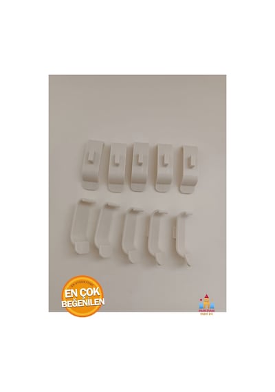 Stor Zebra Perde Geniş Kasa 4.5 Cm Pratik Kornişe Takma Aparatı Plastik Montaj Aparatı 10 Adet Gri