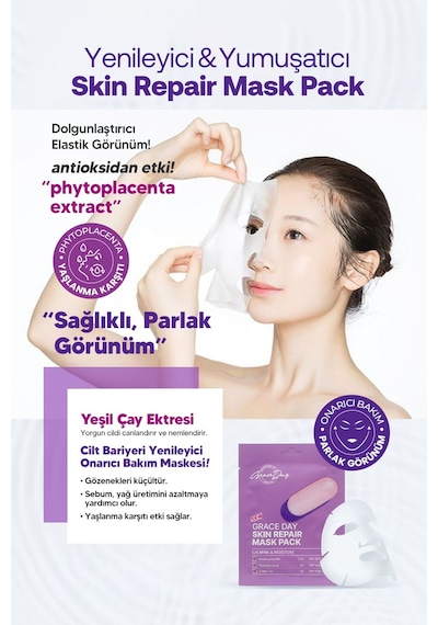Grace Day Hassas Ciltler İçin Bariyer Onarıcı Kağıt Maske Grace Day Skin Repair Mask Pack