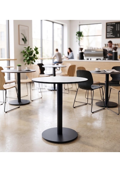 Matte Prime Beyaz Yuvarlak Kompakt Laminant Tablalı Bistro Metal Masa 77 Cm - Cafe, Otel, Restoran Masası Matte Prime Beyaz Yuvarlak Kompakt Laminant Tablalı Bistro Metal Masa 77 Cm - Cafe, Otel, Restoran Masası