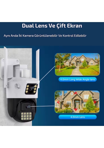 6015 Wifi 6mp Sesli Dual Kamera Ip Güvenlik Kamerası Gece Görüşlü