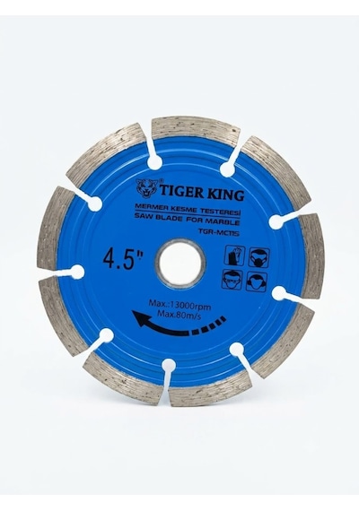 Tiger King Mermer Kesme Testeresi 4.5 Elmas Bıçak 115mm Mavi