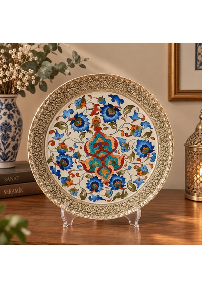 Gümüş Çerçeveli Dekoratif Tabak 26x34