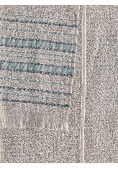 Retro %100 Pamuk 2 Li Havlu Takımı - 50x90, 70x140 Mavi