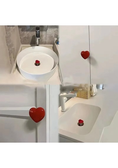 4 Adet Kalp Şekilli Yapışkanlı Çekmece Tutucu Dolap Gardırop Tutacak Kapı Pencere Çekmece Kulp Çok Renkli