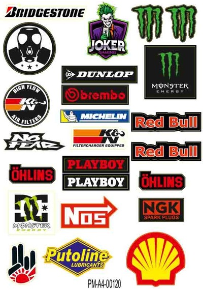 Sticker Seti Karışık Tasarımlı Sponsor Grenaj Kaplama 02 Nötr