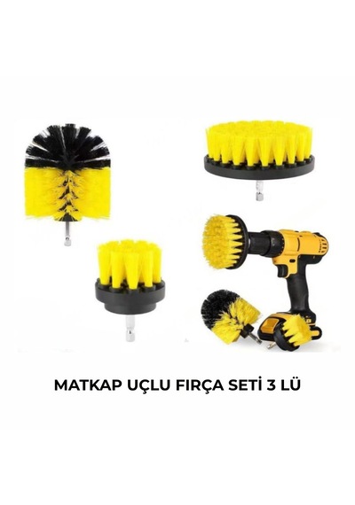Temizlik Fırçası Matkap Uçlu 3'lü Set