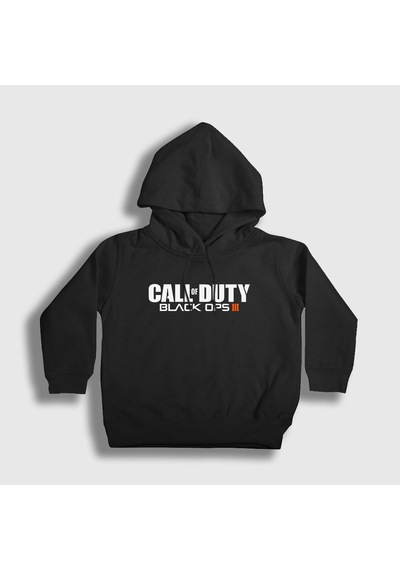 Presmono Unisex Çocuk Black Ops Call Of Duty Kapüşonlu Sweatshirt Siyah