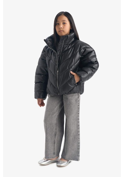 Defacto Siyah Kız Çocuk Mont F0054a8/bk27 Siyah