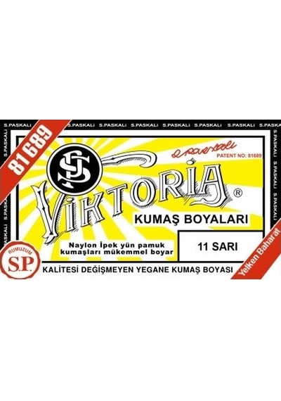 Viktoria Kumaş Boyası Sarı 2Pk+Fiske Sabitleme 1Pk