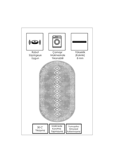 West Home Dijital Baskı Yıkanabilir Kaymaz Taban Oval Mutfak Halısı Salon Halısı Ve Yolluk Wh 375 Grey Oval West Home Dijital Baskı Yıkanabilir Kaymaz Taban Oval Mutfak Halısı Salon Halısı Ve Yolluk Wh 375 Grey Oval