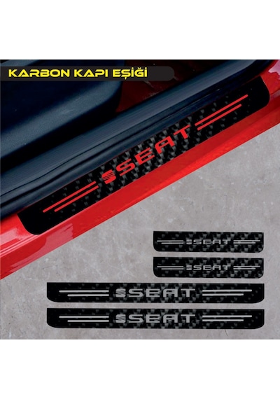 Seat Altea Karbon Kapı Eşiği Oto Sticker 4 Adet