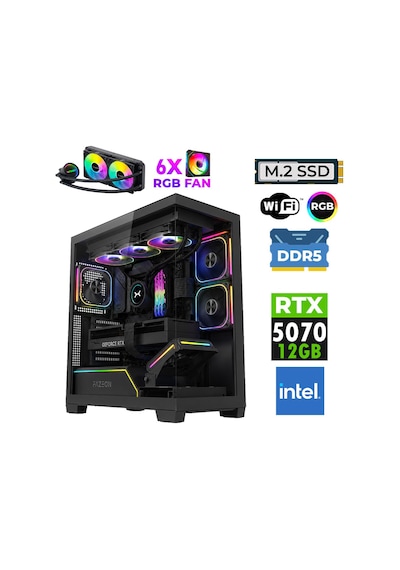 Xaser JETT X270 i7-14700 32 GB 1 TB M.2 NVMe SSD 12 GB RTX5070 Free Dos Masaüstü Oyuncu Bilgisayarı
