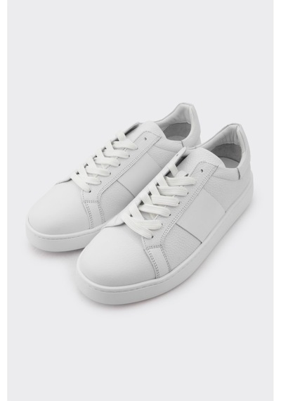 Derinet Comfort Taban Hakiki Deri Erkek Sneaker Beyaz Beyaz