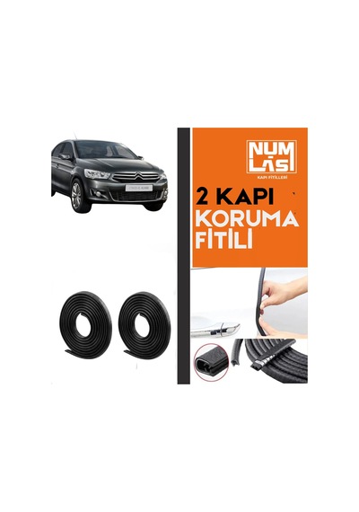Citroen C-elysee İki Kapı Koruma Fitili Siyah Renk Numlas-a Kalite-nm2601