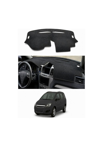 Opel - Zafira B 2005-2014 Uyumlu Torpido Koruma Kılıfı - Siyah Şeritli