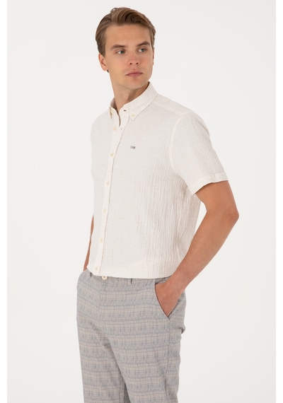 U.s. Polo Assn. Erkek Krem Gömlek Kısa Kollu 50306328-vr071 Krem