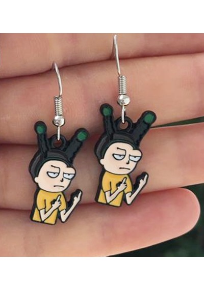 Rick Renkli Unisex Metal Küpe Pytkkupe202 Çok Renkli