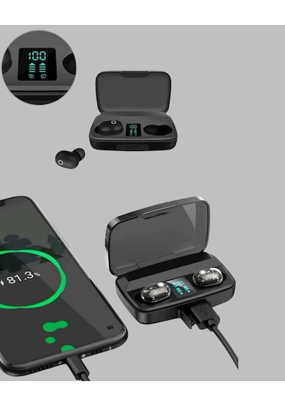 10 Metre Çekim Mesafeli Hafif Tasarımlı Bluetooth Kulaklık Ve Şarj Kutusu Seti