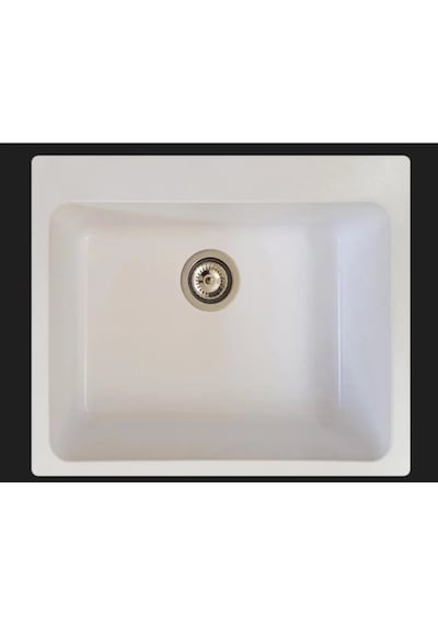 Öztaş ÖZ-60b Granit Mutfak Eviye Beyaz Tek Gözlü 55 x 60 CM