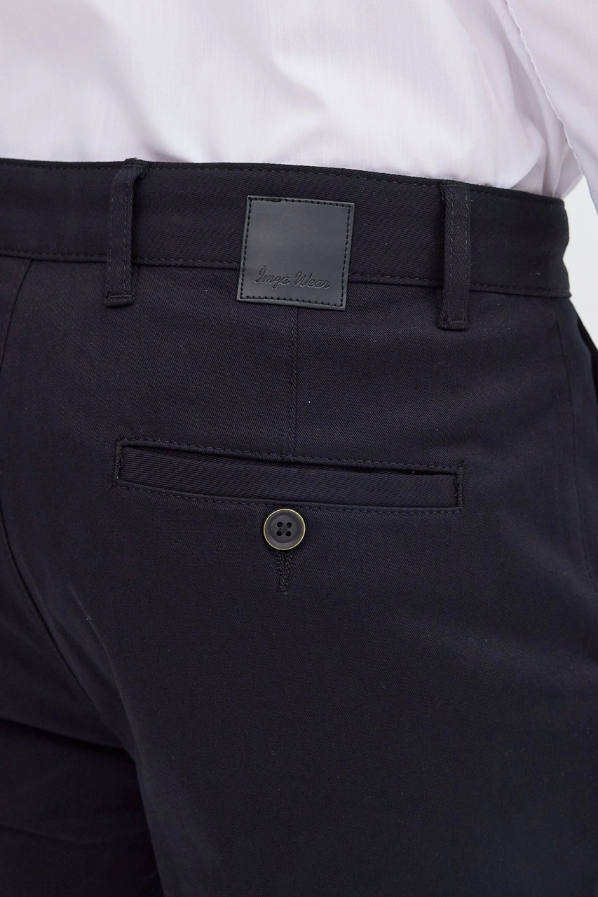 İmza Siyah Yan Cep Düz Paça Pamuklu Slim Fit Chino Casual Pantolon 1003255155 Siyah