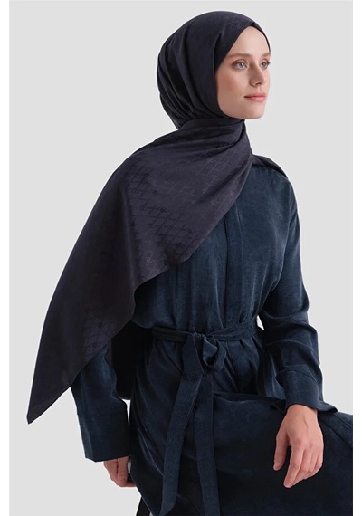 Armine Elegance Pamuk - İpek Şal Ap3001 Koyu Lacivert