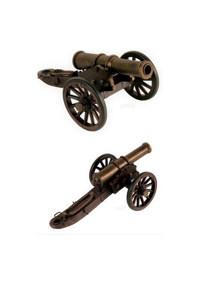 Vintage Amerikan İç Savaş Topu Nostaljik Metal Top Arabası 31cm