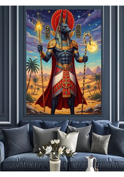 Anubis Dekoratif Kanvas - Mdf Ahşap Tablo