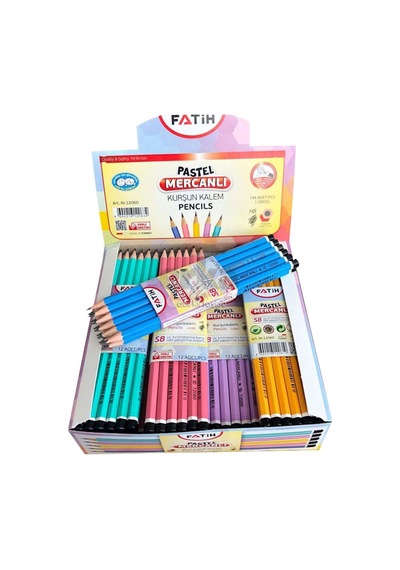 Fatih Kurşun Kalem Köşeli Mercanlı Pastel Renkli Çok Renkli