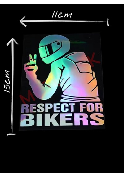 Respect For Bıkers Saygı Motosiklet Araba Sticker 11x15cm Hologr