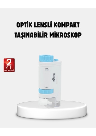 Mey İthalat Taşınabilir Eğitim Mikroskobu 80x 200x Led Işıklı Ve Darbeye Dayanıklı