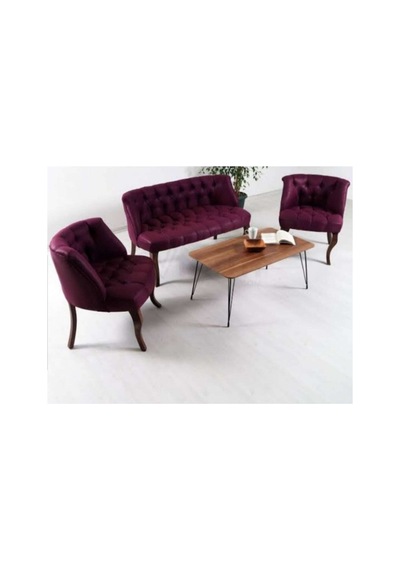 Vinda Çay Seti Koltuk Takımı, Salon Balkon Takımı - 2+1+1 Mürdüm Mor Vinda Çay Seti Koltuk Takımı, Salon Balkon Takımı - 2+1+1 Mürdüm Mor