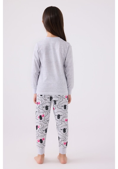 Rolypoly Kız Çocuk Gri Pijama Takımı Gri