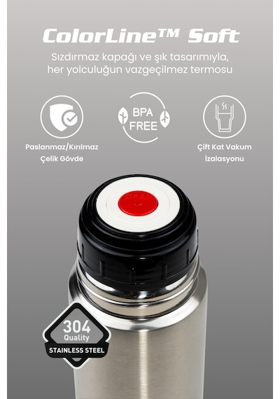 Cooker Colorline Soft 750 Ml Paslanmaz Çelik Termos Ckr2002 Siyah
