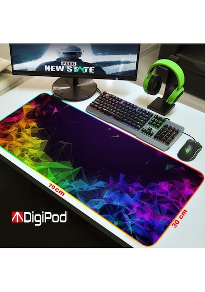 Digipod Gaming Oyuncu Mousepad Rgb Gaming Oyuncu Pad Kaymaz Taban 70 X 30 4mm Kalınlık 004