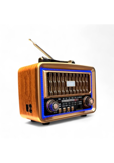 Rt-683 Nostaljik Trend Ledli Radyo,bluetooth Ahşap Görünüm Nostalji Radyo