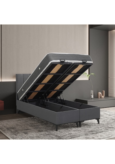 120x200 Çift Kişilik Baza Comfort Yatak Basic Haki Başlık 3'lü Set Konuma Özel Teslimat