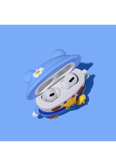 E2m Apple Uyumlu AirPods Pro Kılıf Mavi Ördek Mavi