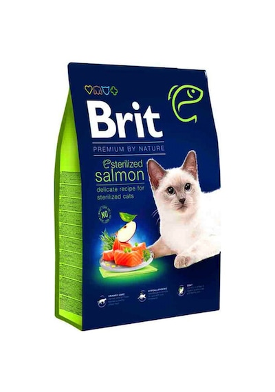 Brit Premium By Nature Sensitive Kısırlaştırılmış Somonlu Yetişkin Kedi Maması 8 KG