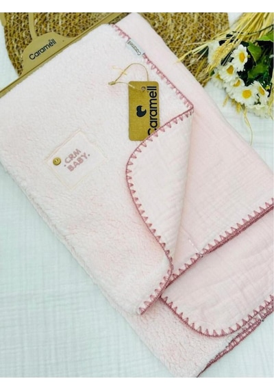 Bebek Battaniyesi Yeni Tasarımlar Müslin Ve Welsoft 85 95 // 2025 // 6005 // Pembe