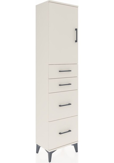 Arges Dolap Tek Raflı 4 Çekmeceli Tek Kapaklı 44x30x182 Aytaş... Aytaşı