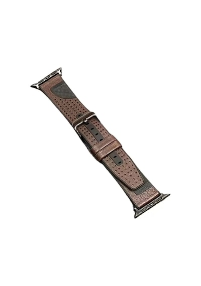 Movenchy Apple Watch Uyumlu  45mm Buff Deri Kordon - Kahverengi