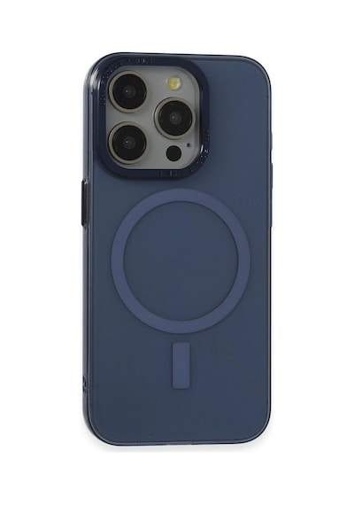 Apple İphone 15 Pro Kılıf Anka Pc Magneticsafe Sert Metal Kapak - Lacivert
