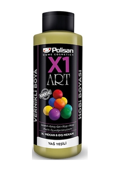 Polisan X1 Art Vernikli Hobi Boyası Yağ Yeşili 120 ML
