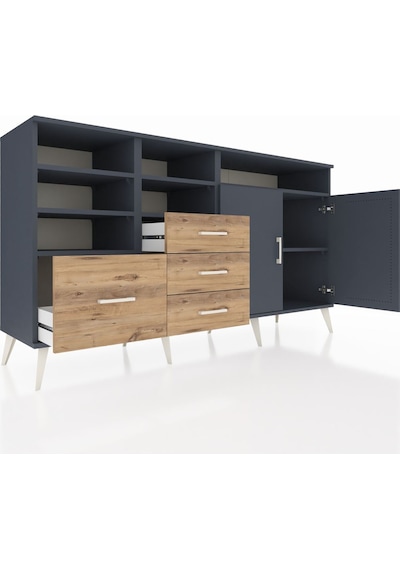 Hyperion Konsol 7 Raflı 4 Çekmeceli 2 Kapaklı 176x44x99 Antrasit- Antrasit-antrasit/çam Hyperion Konsol 7 Raflı 4 Çekmeceli 2 Kapaklı 176x44x99 Antrasit- Antrasit-antrasit/çam