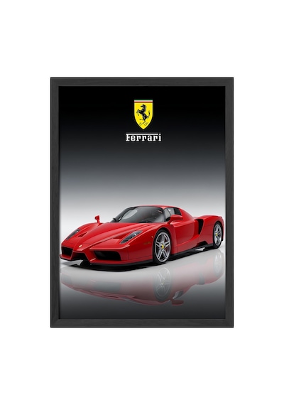 Ferrari F50 Siyah Ahşap Çerçeveli Poster, Dekoratif Araba Duvar Tablosu