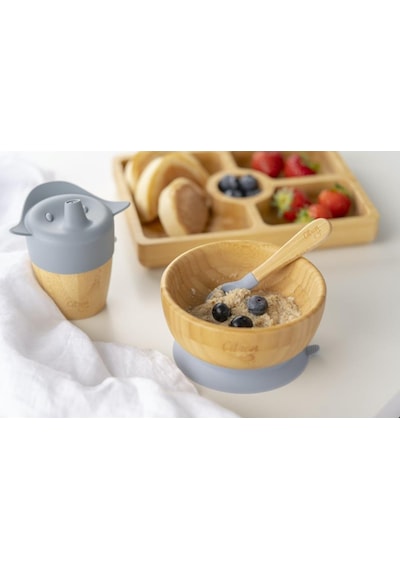 Citron Vakum Tabanlı Organik Bambu Kase Seti - Blue 1073605