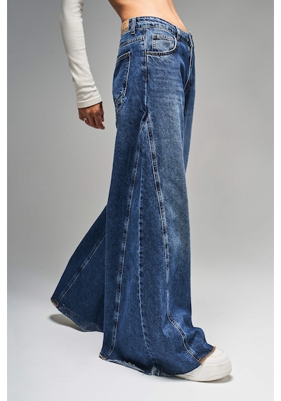 Itsbasic Kadın Koyu Mavi Renk 2w47 Süper Palazzo Fit %100 Koton Jean Itsbasic Kadın Koyu Mavi Renk 2w47 Süper Palazzo Fit %100 Koton Jean